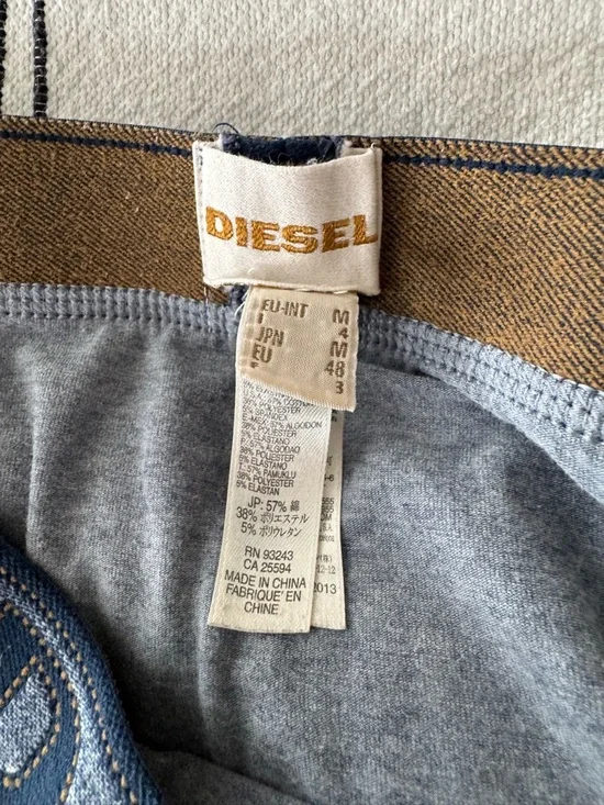 Diesel Light Blue Cotton Stretch Boxer Briefs with Branded Waistband size M - Picture 4 of 5